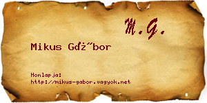 Mikus Gábor névjegykártya