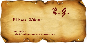 Mikus Gábor névjegykártya