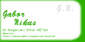 gabor mikus business card